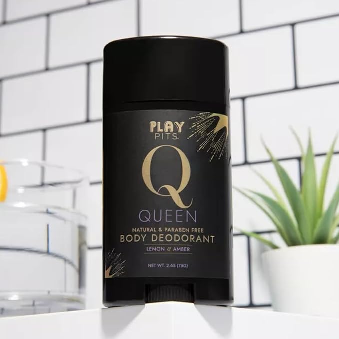 PLAY PITS - 2 Pack - Natural Deodorant - Safe for Men & Women w/Sensitive Skin - Clean, Non-Toxic, & Paraben Free – QUEEN Scent - Infused w/Essential Oils – 2.65 Oz.
