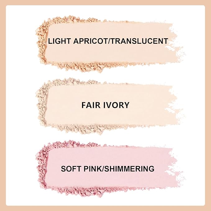Setting Powder Lightweight Loose Powder Finishing Powder Long-Lasting Ivory)-3 Boxes