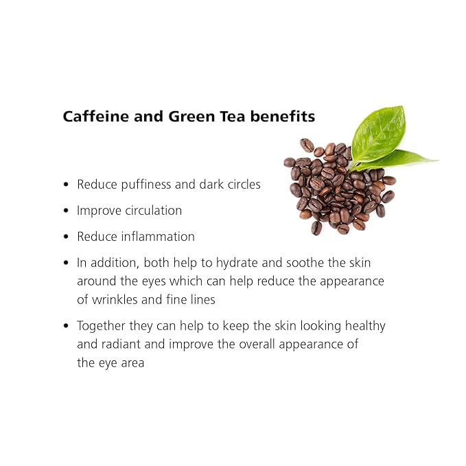 Reviving Eye Gel, 15ml - with Caffeine, Peptides, Green Tea & Hyaluronic Acid - Anti-Aging, Anti-Wrinkle, Dark Circles Eye Cream