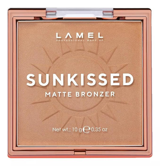 LAMEL Sunkissed Matte Bronzer Face Powder - Non-Shimmer, Long Lasting, Non-Greasy Bronzing Organic Makeup Formula - Matte Finish - Natural Tan Skin - N. 401-0.35oz.