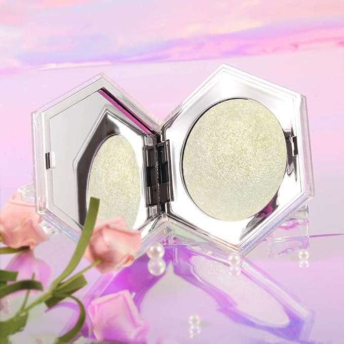 Shimmer Pearl Champagne Gold Highlighter Makeup Contour Palette,Face Illuminator Highlighter, Blush and Makeup Highlighter Bronzer Palette Highlighter+Makeup iluminadores Make Up (Dazzling)