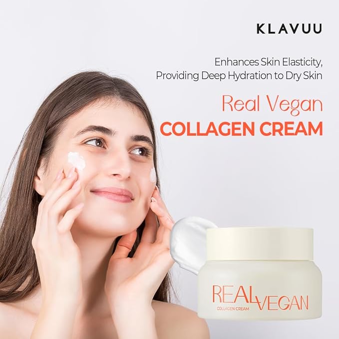 KLAVUU Real Vegan Collagen Cream - Enhances Skin Elasticity, Providing Deep Hydration to Dry Skin for a Radiant, Youthful Glow