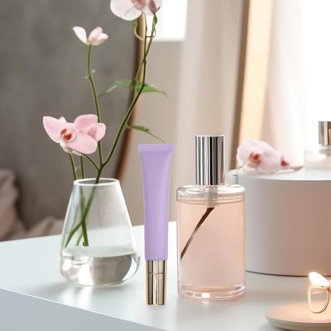 Empty Eye Cream Squeeze Tubes: 20ml Refillable Essential Oil Roller Sample Travel Container Cosmetics Roll on Bottle Dispenser for Lip Balm Gloss