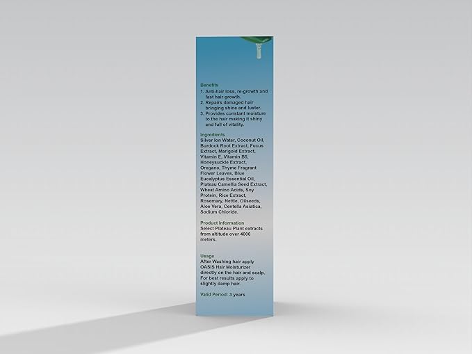 Oasis Hair Moisturizer, 300ml Natural with Aloe Vera, Detangles, Softens, Effectively Moisturizes Hair, Improves Manageability, Prevents Breakage, Promotes Hair Growth, Creamy in Pump Bottle