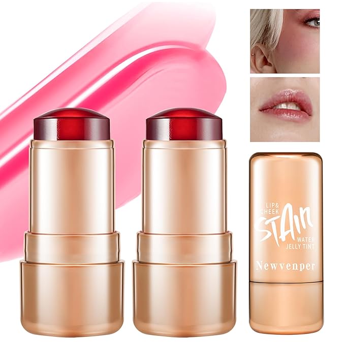 2pcs Jelly Blush Stick, Multi-purpose Lip and Cheek