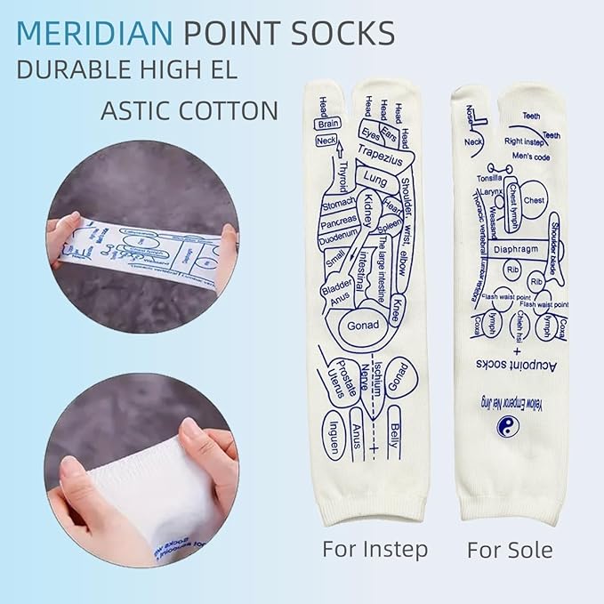 COLSA Reflexology Socks with Tools,Acupoint Socks Set,Beginner Acupoint Massage Tools Large Triangular Sparrow+acupoint Stick(1 Women 1 Men+Gloves)