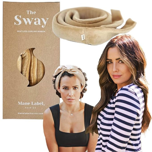 Heatless Hair Curling Ribbon Wrap: The Sway Original Heatless Curling Ribbons | Luxe Velour | Mane Label Hair Co. (Camel)