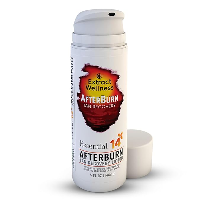 All-in-One AfterBurn Tan Recovery Lotion – Doctor-Formulated Aftersun Lotion w/ Natural Ingredients & 14 Essential Oils for All Ages – After Sun Care Lotion for Deep Hydration & Peeling Minimization