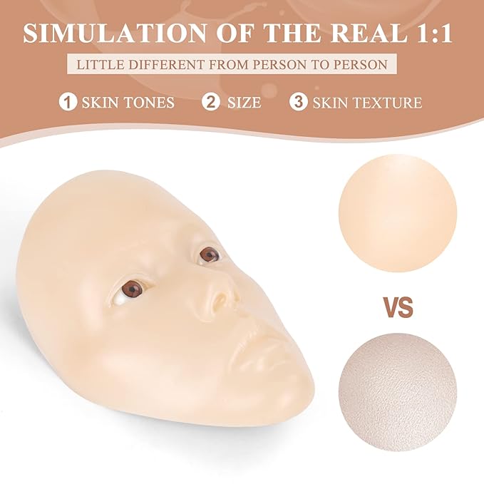 Makeup Practice Face, 5D Reusable Silicone