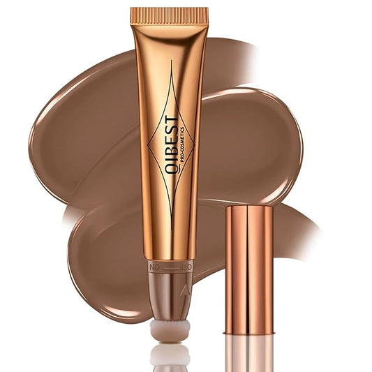 Liquid Contour Beauty Wand, Cream Liquid Contour Stick Matte Bronzer Stick with Cushion Applicator, Lightweight Blendable, Long Lasting Silky Liquid Face Shaping & Contouring Stick | 1# Contour Grey brown