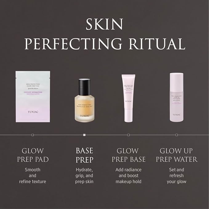 YUNJAC Base Prep (1.35 fl oz) - Grip Primer, Skin Perfecting Makeup Base for Korean Skin Prep. Silicone-Free, Serum Texture for Glowing, Flawless, and Long-Lasting Makeup