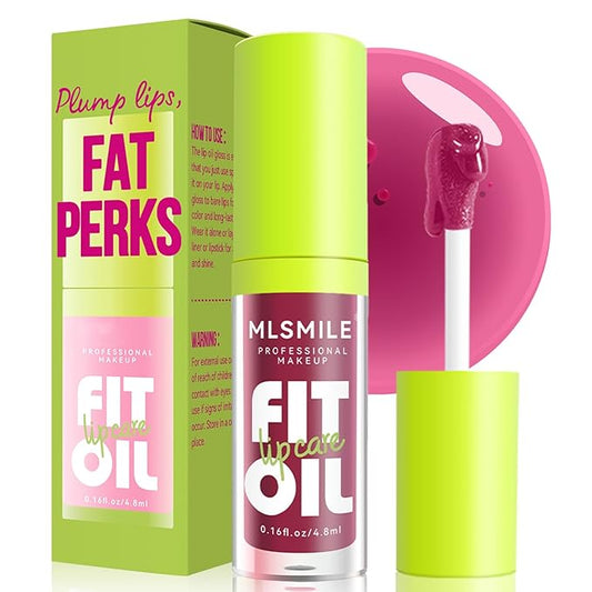 4 Colors Fat Oil Lip Gloss, Lip Oil Lip Glaze Hydrating Lip Glow Oil Big Brush Head Moisturizing Lip Gloss, Shiny Transparent Tinted Plumping Lip Oil Long Lasting Nourishing Non-sticky (04#)