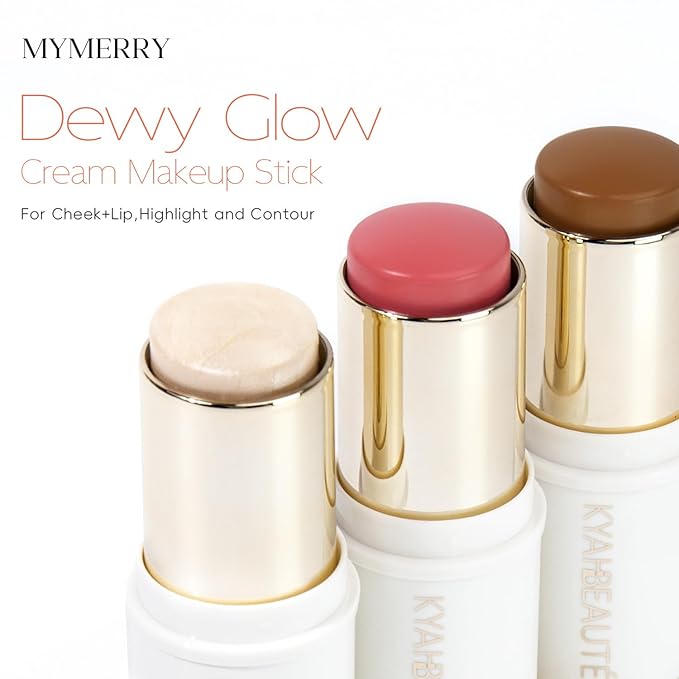 Trio Contour Sticks Set, Highlighter Stick & Bronzer Stick & Blush Stick For Cheek+Lip,Highlight and Contour to Create a Natural Dewy Makeup Look for Light | Set of 45g/1.6fl.oz