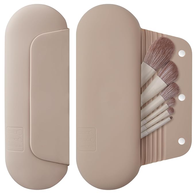 Silicone makeup brush holder travel