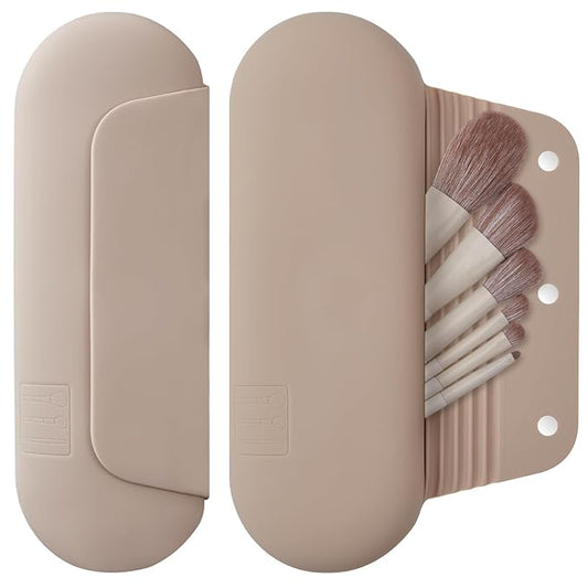 Silicone makeup brush holder travel