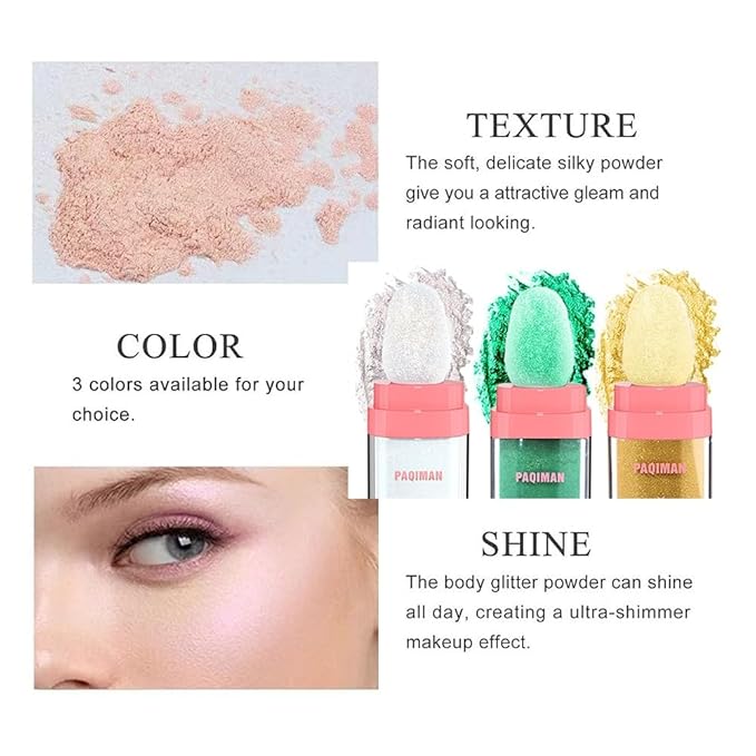 Glitter Powder Highlighter Makeup, Body Brightens the Natural (3 Colors(1#.4#.5#))
