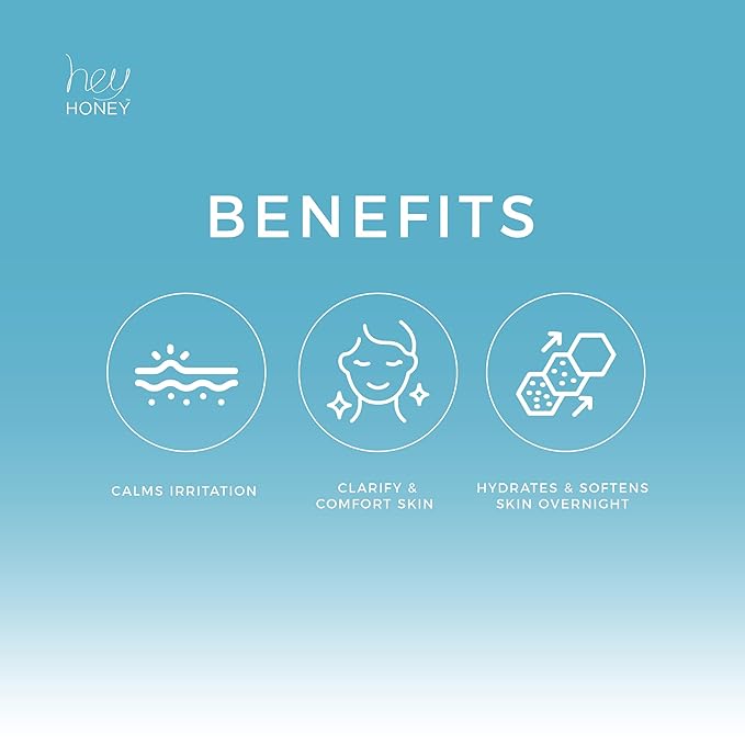 Hey Honey Skincare Be Clear Acne Routine | Clarifying Overnight Treatment | Propolis & Herbal Cream for Blemishes & Acne-Prone Skin | Immidiate Soothing Relief | 1.9 Oz