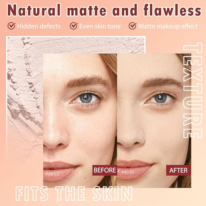 Oil Control Face Pressed Powder, Matte powder setting powder, long-lasting and waterproof loose powder, Flawless Lightweight Face Cosmetics, Cruelty-free, (03, 1 Pcs)