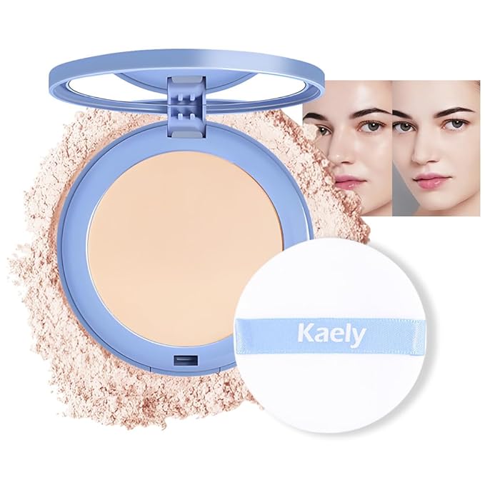 evpct Kaely Oil Control Pressed Face Powder, Get Smooth Flawless Fine Lines and Lightweight Finishing Foundation, Control Shine Long Lasting Waterproof Face Setting Powder Cosmetic, 09 Porcelain
