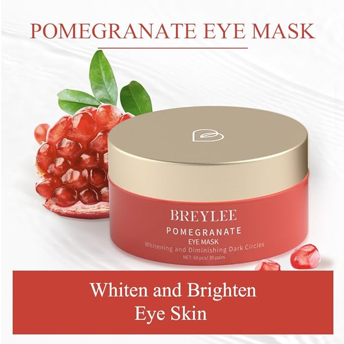 Pomegranate Eye Mask - 60 Pcs - reduces bags and dark circles under the eyes, tightens and improves ocular skin, all-natural extract, youthful appearance and reduces fine lines and wrinkles.