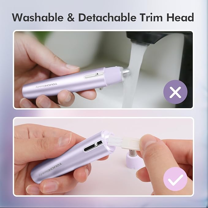 TOUCHBeauty Battery Powered Ear and Nose Hair Trimmer for Women, Portable Battery Powered Trimmer, Mini Painless Design for Sensitive Skin, Easy Clean & Travel Friendly