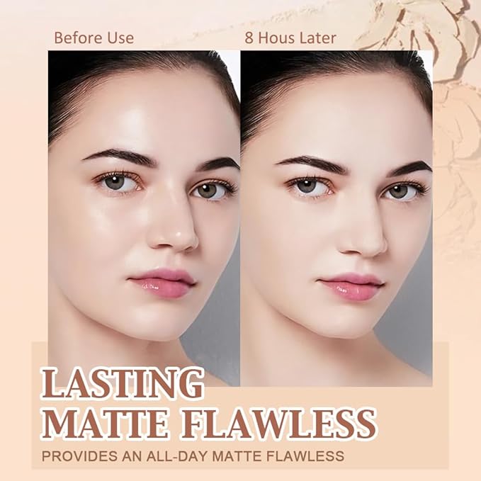 Oil Control Matte Perfection Face Pressed Powder, Matte Smooth Flawless Setting Powder Makeup, Polvo Compacto De Maquillaje, Waterproof Long Lasting, Cruelty Free, 0.35Oz(10 Porcelain, 1)