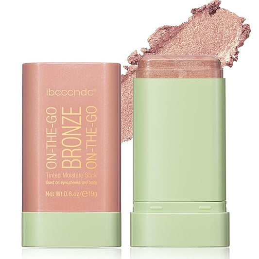 Cream Contour Stick, Face Cream Bronzer Makeup Stick Shimmer Highlighters Body Stick Blendable Long Lasting Highlighter Stick Silky Smooth Formula (2#, Soft Glow)