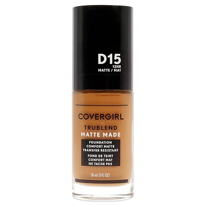 COVERGIRL Trublend Matte Made Liquid Foundation, D15 Warm Tawny, 1.01 Fl Oz, 2 Count