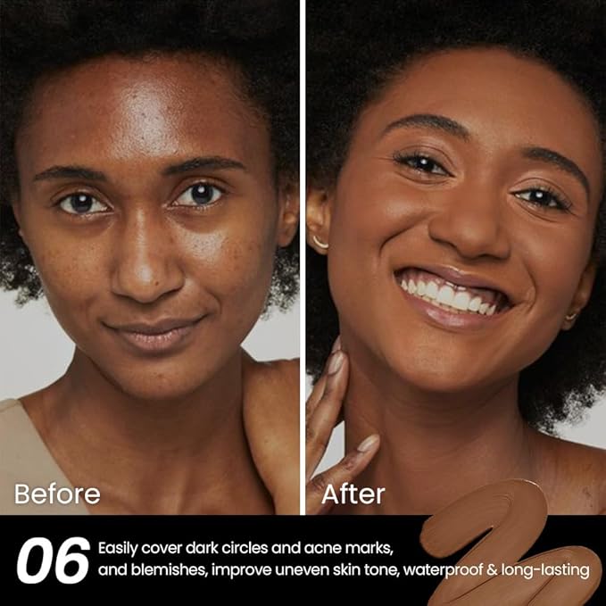 2 Pack Liquid Foundation Cream for Face Makeup,Durable Full Coverage Matte Concealer Make Up,Oil Control & Waterproof Base Primer -0.35+0.35 Fl.Oz (05+06#)