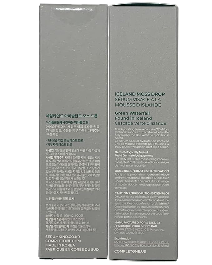 SERUMKIND Iceland Moss Serum - Soothing and Moisturizing Korean Face Serum 1.01 fl.oz. – Malachite, and Beta Glucan – Moisturize Flaky Skin - Vegan, Cruelty-Free, Unscented