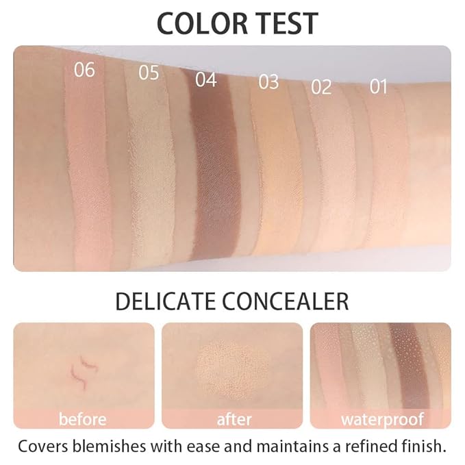 evpct 6 Colors Conceal Correct Cream Contour Makeup Palette for Mature Skin,Light to Neutral,Conceal trouble spots dullness dark circles Correct discolorations Camouflage imperfections Covers redness