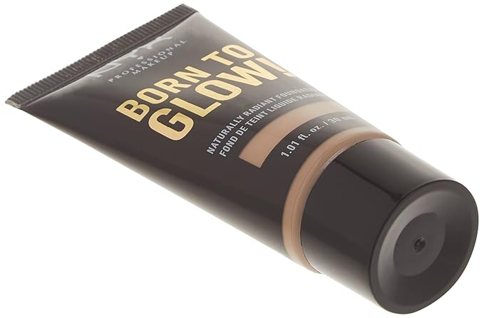 NYX PROFESSIONAL MAKEUP Born To Glow Naturally Radiant Foundation, Medium Coverage - Porcelain