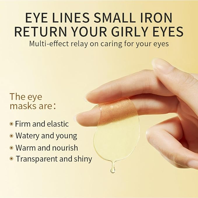 Under Eye Patches, 24K Gold Eye Mask, Reduce Puffy Eyes, Dark Circles, Eye Bags, Eye Patches with Collagen, Anti-Aging Rejuvenating Moisturizing Skin Care for Anti-Wrinkle Eye Masks 60PCS