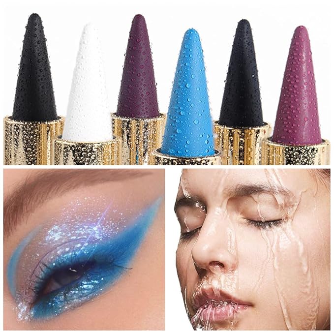 Kaely Light Blue Gel Eyeliner Pencil,Waterproof Smudge Proof Eye Liner Pen,Cat Eye Goth Halloween Makeup,Eye Black Face Paint Lipstick Crayon,Color Colorful Eyeliner Eyeshadow Stick,06