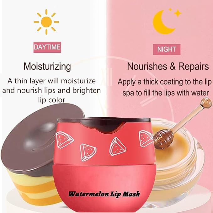 Bee Lip Balm Honey Pot,1Pcs Watermelon (Watermelon)