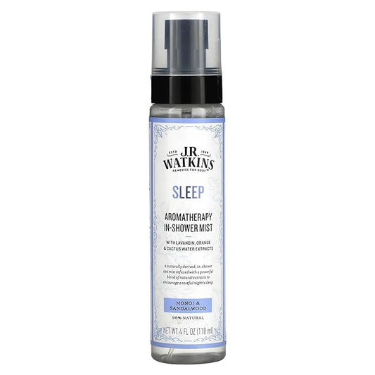 J.R. Watkins Sleep Aromatherapy in-Shower Mist, Natural Monoi & Sandalwood, 4 oz