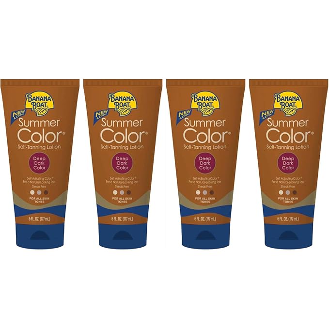 Summer Color Self Tanning Lotion - Deep Dark Color, 6 Ounces each (Value Pack of 4)