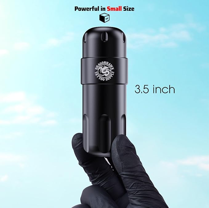Dragonhawk Complete Tattoo Gun Kit Cordless Tattoo Machine Pen Kit Beginner Pro Tattoo Kit Cartridges Needles Coreless Motor 3.5mm Stroke Length