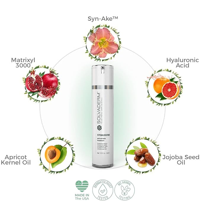 Stemuderm Face & Eye Cream - Anti Aging Skincare - Daily Moisturizer for Fine Lines, Wrinkles & Eyebags - Supports Natural Production of Collagen & Elastin - Organic Plant Based Stem Cells - 1.7 fl oz