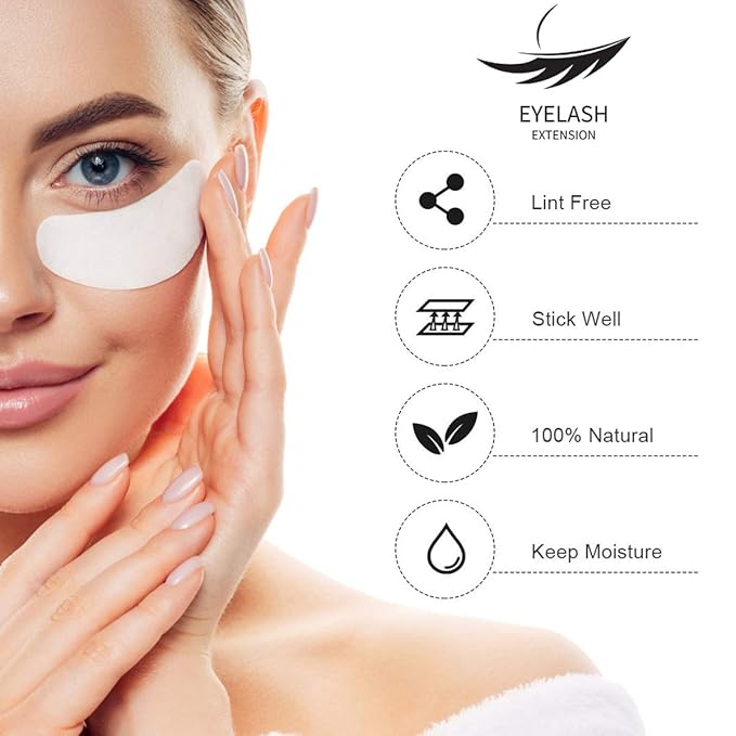 55 Pairs Set, Under Eye Hydrogel Pads, Professional Lint Free Eye Mask Eyelash Extension Gel Patches Kit for Adhesive Lash Beauty Tool (Pink)