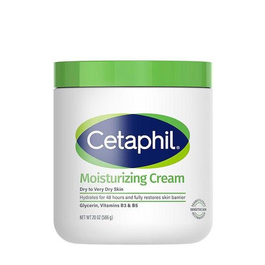 Cetaphil Face & Body Moisturizer, Hydrating Moisturizing Cream for Dry to Very Dry, Sensitive Skin, NEW 20 oz, Fragrance Free, Non-Comedogenic, Non-Greasy (Packaging May Vary)