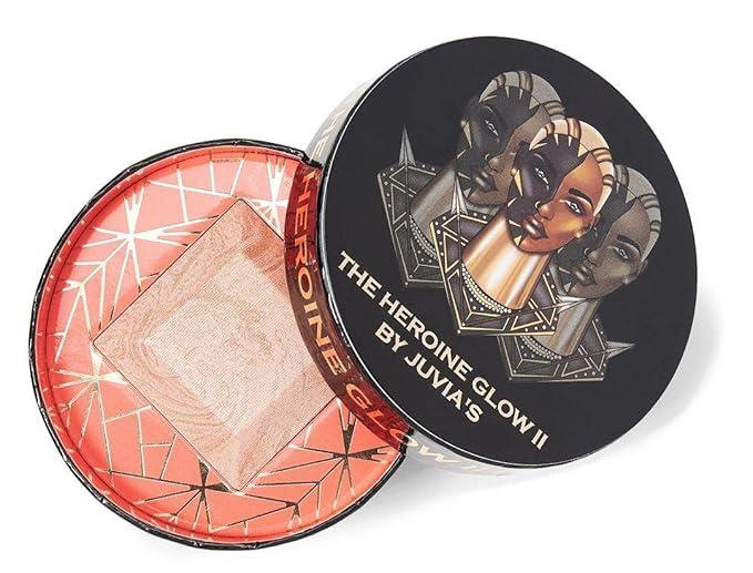 Juvia's Place Highlighter Heroine Glow II - Highlighter Powder, Baked Highlighter, Shimmer Highlighter Makeup, Long-Wearing & Illuminating Cheek Highlighter - Suitable for all skin tones