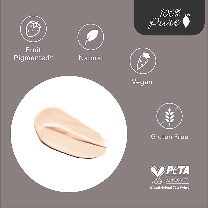 100% PURE Water Foundation Full Coverage Hydrating Makeup, Fl Oz