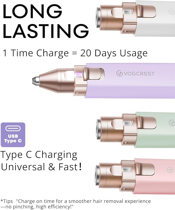 Eyebrow Hair Trimmer: Rechargeable Facial Hair Removal Device for Removing Unwanted Peach Fuzz from Lips Chin Neck As Well As Shaping Eyebrows