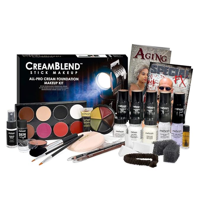 Mehron Makeup Creamblend All-Pro Student Makeup Kit (Dark)