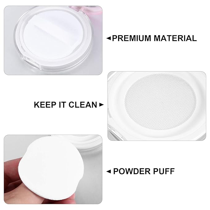 Powder Puff 2pcs Loose Powder Containers with Elasticated 5g
