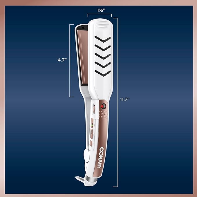 Conair Double Ceramic Flat Iron, 1 1/2-inch Wet-to-Dry Hair Straightener