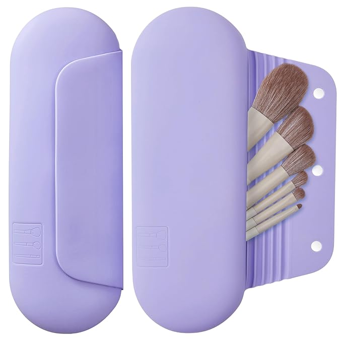 Silicone makeup brush holder travel