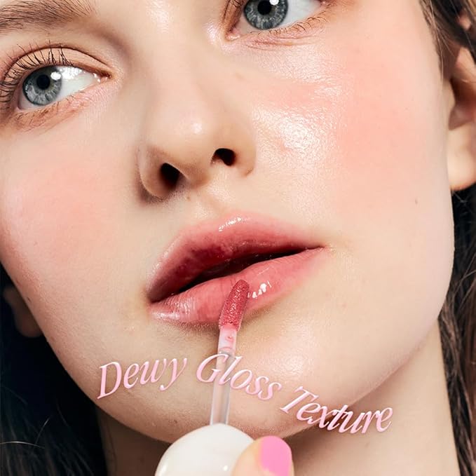 dasique Pure Water Lip Gloss 0.09 oz | Variety of Colors | Dewy Gloss | Buildable Gloss Tesxture | Non-Sticky | K-beauty (#02 Bare Pomelo)