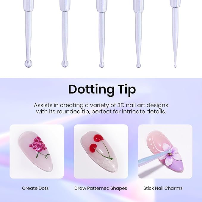 Beetles 5PCS Nail Art Dotting Tools Nail Art Sculpture Pen, Dual-Head Resin Nail Art Tools, Carving Drawing Tool, Silicone Brushes Set Pottery Clay Sculpting Tools Modeling Painting Tool DIY Art